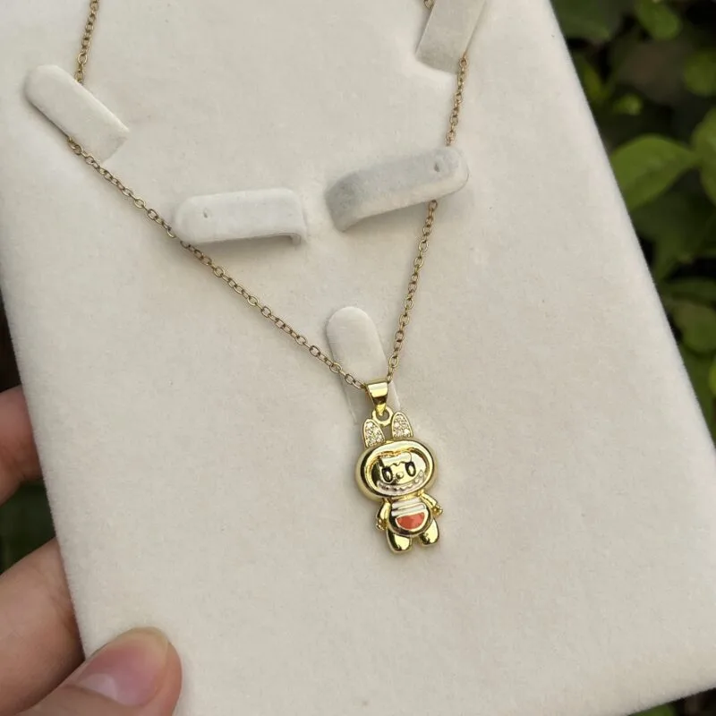 Collier Labubu Orange