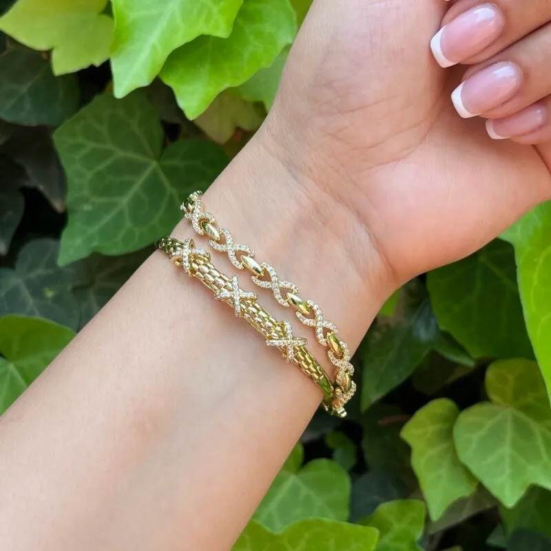 Duo Gourmette Bracelet Tiff